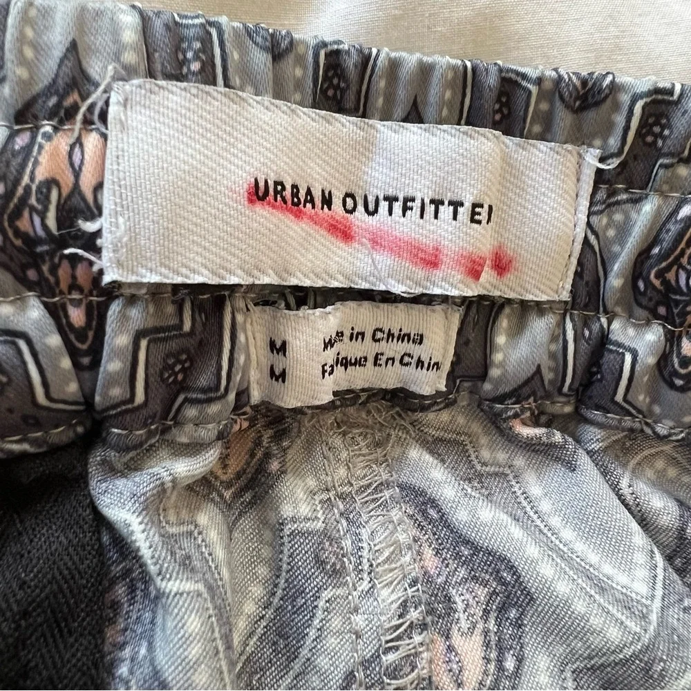 Urban Outfitters Gray Pattern Beach Lounge Pants Lightweight Travel Ready Men M - Picture 5 of 7